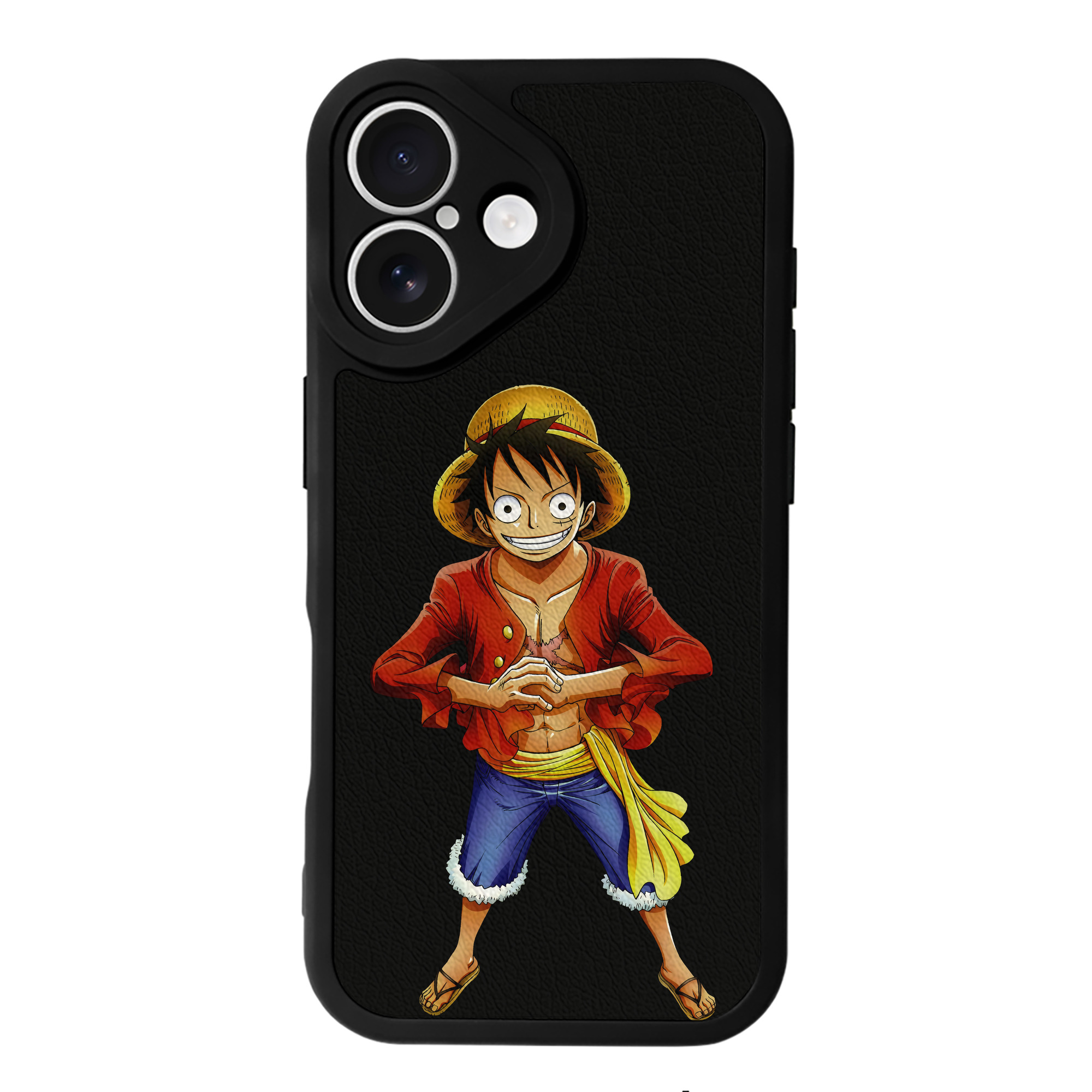 （画像用） ワンピース モンキー・D・ルフィ ONE PIECE Monkey D. Luffy 【iPhone 16シリーズ対応】シリコンスマホケース（レザー調） 材質：シリコン